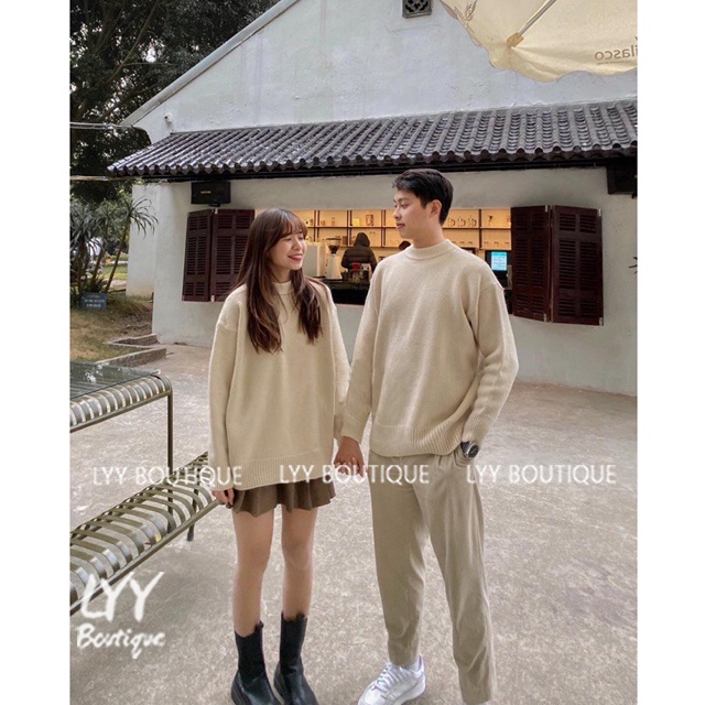 Áo len trơn basic cổ tròn chất len lông thỏ dày Quảng Châu LYY BOUTIQUE | BigBuy360 - bigbuy360.vn