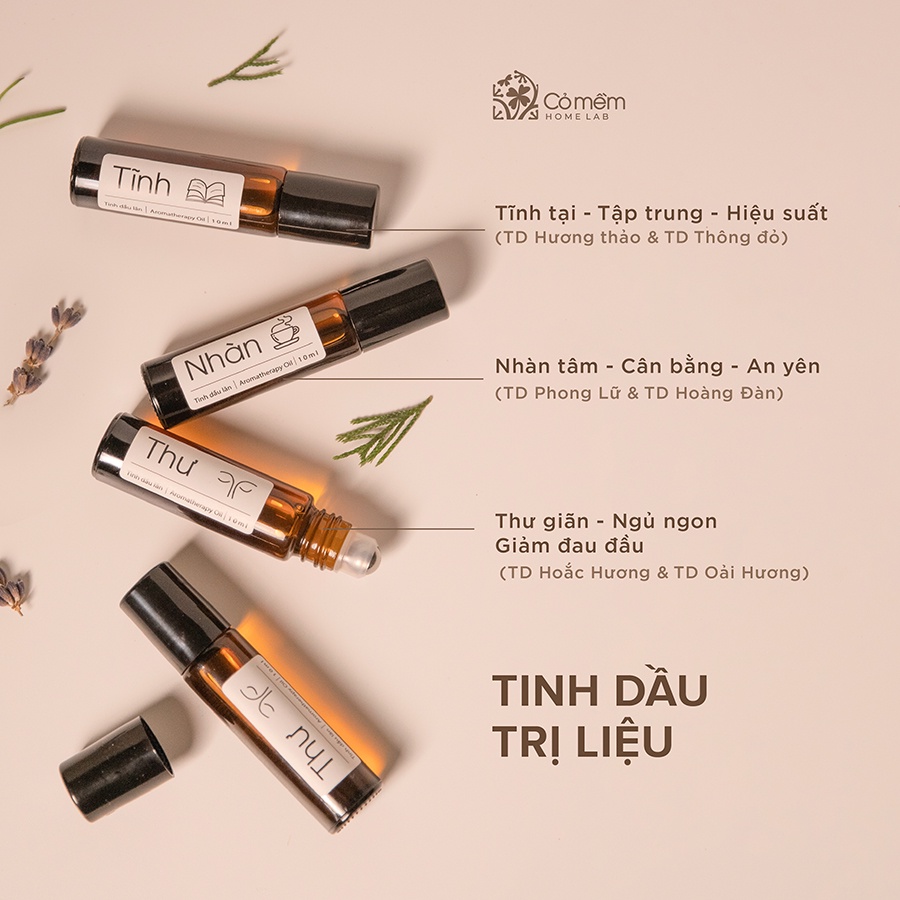 Tinh dầu lăn giải pháp cân bằng cuộc sống Tĩnh Nhàn Thư Cỏ Mềm 10ml