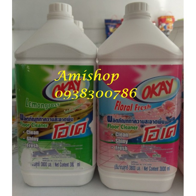 Nước lau sàn Okay Thái Lan can 3.8 lít