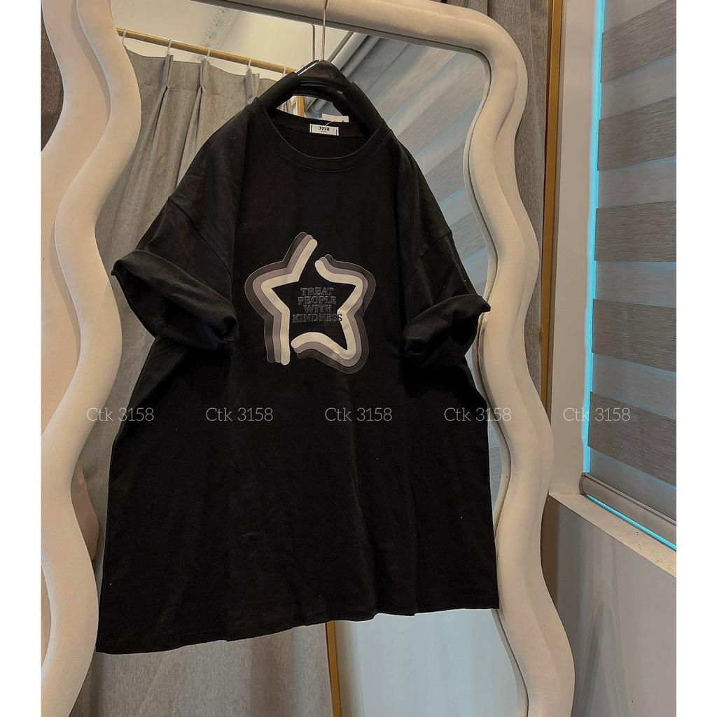 Áo Phông Sao Nam Nữ Unisex Dáng Rộng Tay Lõ Cổ Tròn Bigsize -Áo Thun Thể Thao Ngắn Tay Form To
