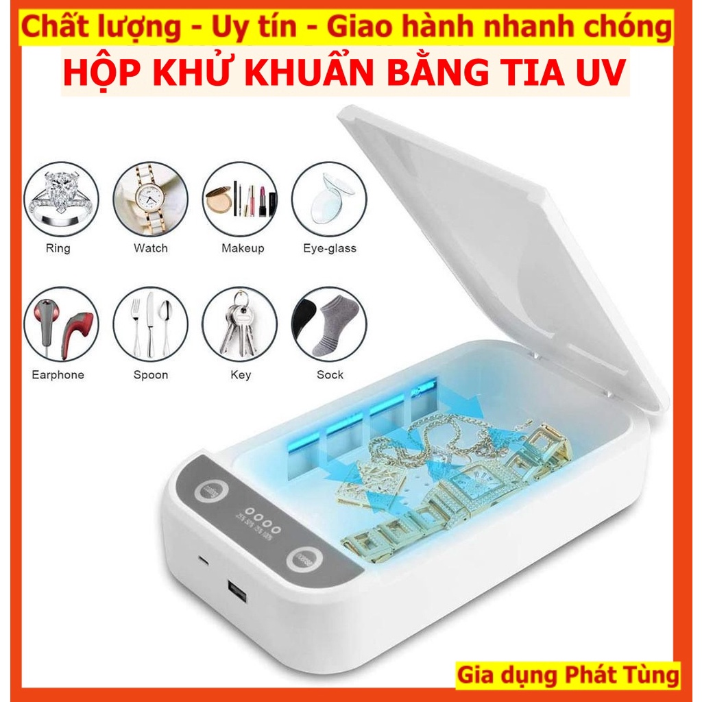 [HCM] Hộp Đèn Khử Trùng Khử Khuẩn Khẩu Trang - Điện Thoại - Vật Dụng Cá Nhân Đồ Gia Dụng Bằng Tia UV - HKT02