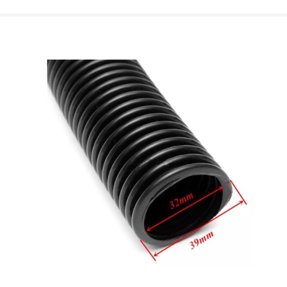 Ống hút bụi gân nhựa 2m cho máy công nghiệp đường kính 32mm - Đầu ống hút cho máy hút bụi