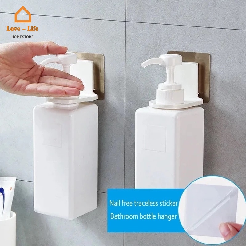 Giá Đỡ Chai Xà Phòng Gắn Tường Tự Dính Tiện Dụng Và Bền