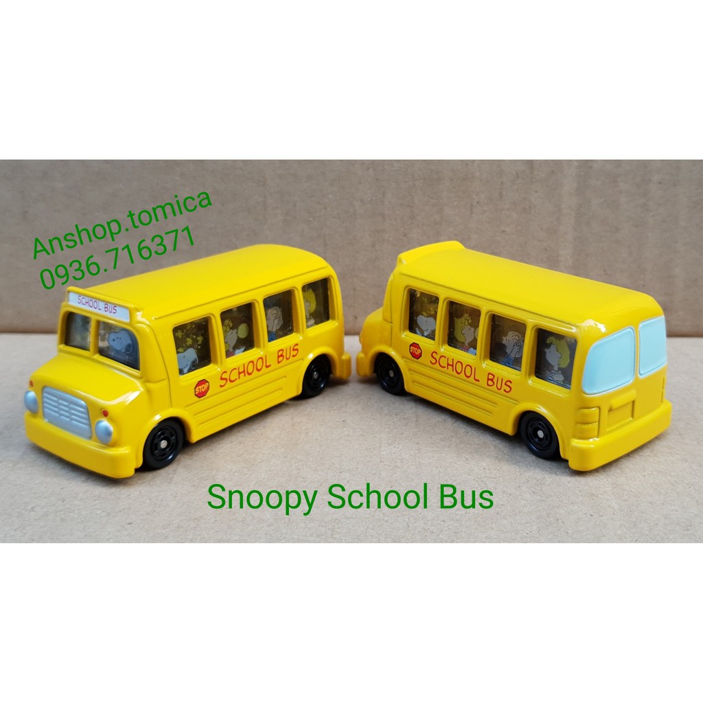 Mô hình xe bus trường học (Snoopy School Bus) màu vàng tomica Nhật Bản