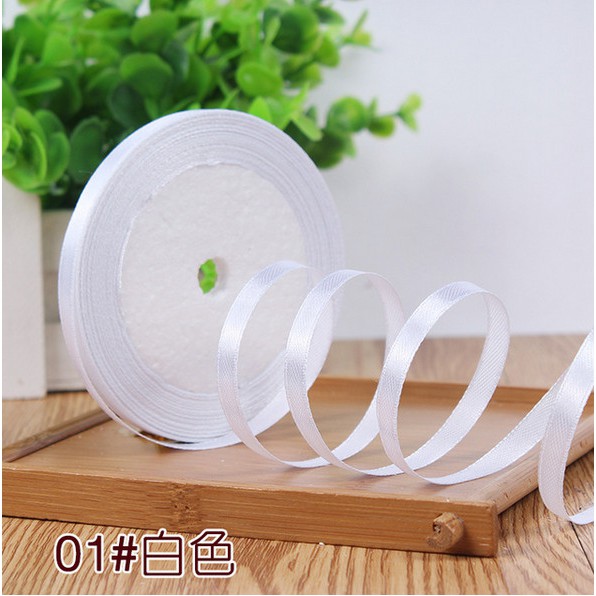 Cuộn Ruy Băng Sa Tanh Trắng 25yards 3-50mm Trang Trí Halloween / Tiệc Sinh Nhật / Tiệc Cưới