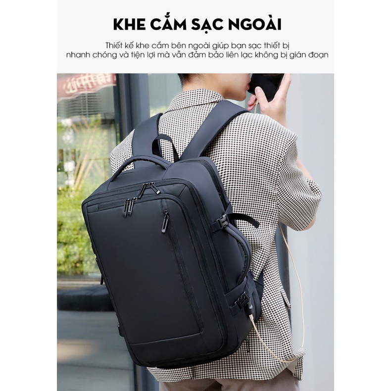 Balo du lịch nam cao cấp GB-BL42 chính hãng Gu Bag, thiết kế đa năng, đựng đồ cỡ lớn (big size), phù hợp đi công tác