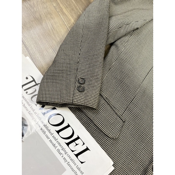 Áo blazer phom menswear kẻ caro nhí