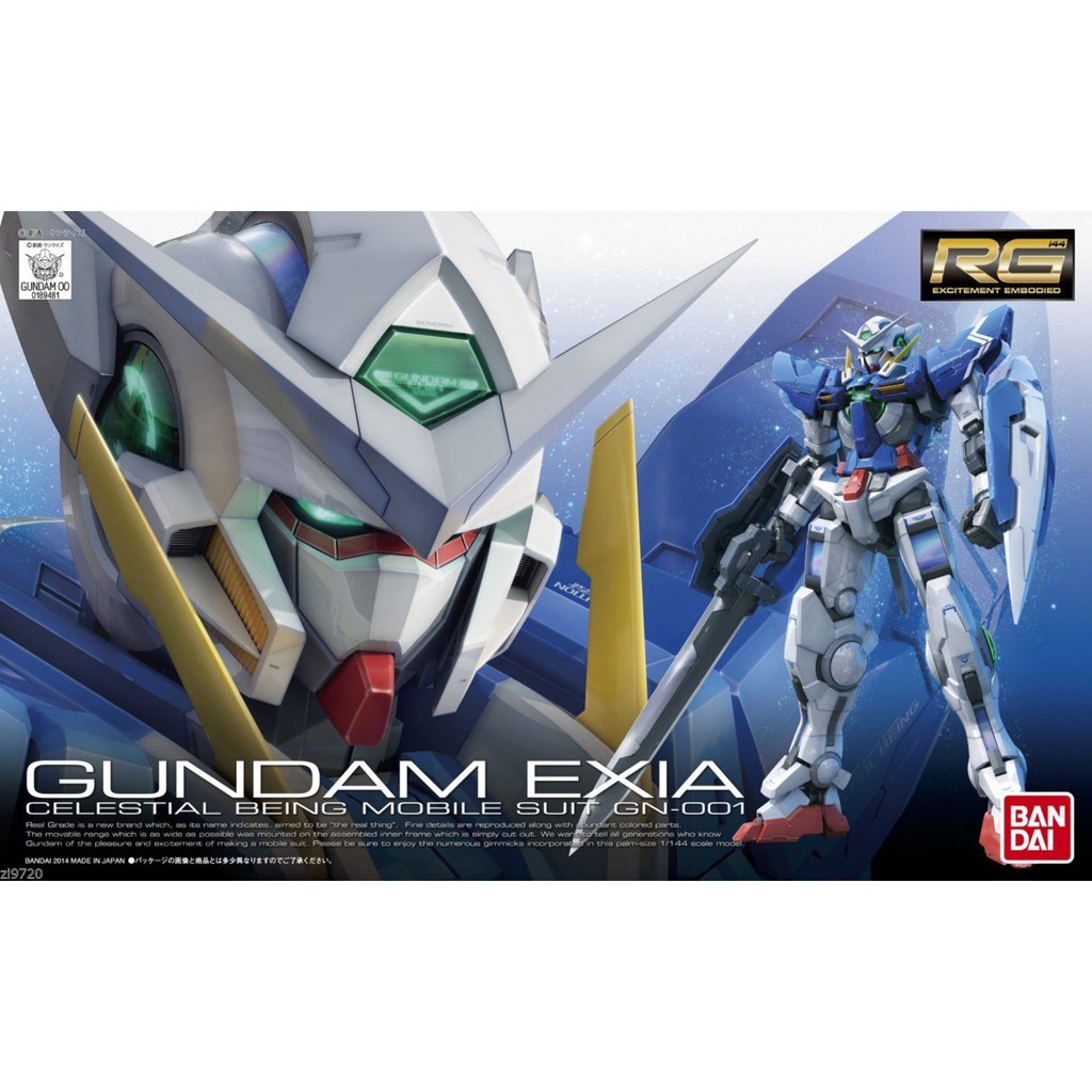 Mô Hình Gundam RG 15 Gundam Exia Tỉ Lệ 1/144 Chính Hãng Bandai Nhật