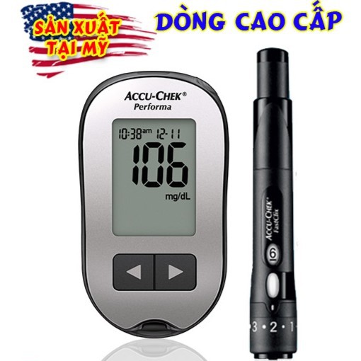 Máy Đo Đường Huyết Accu-Chek Performa [Tặng 10 Que Thử+10 Kim Lấy Máu]