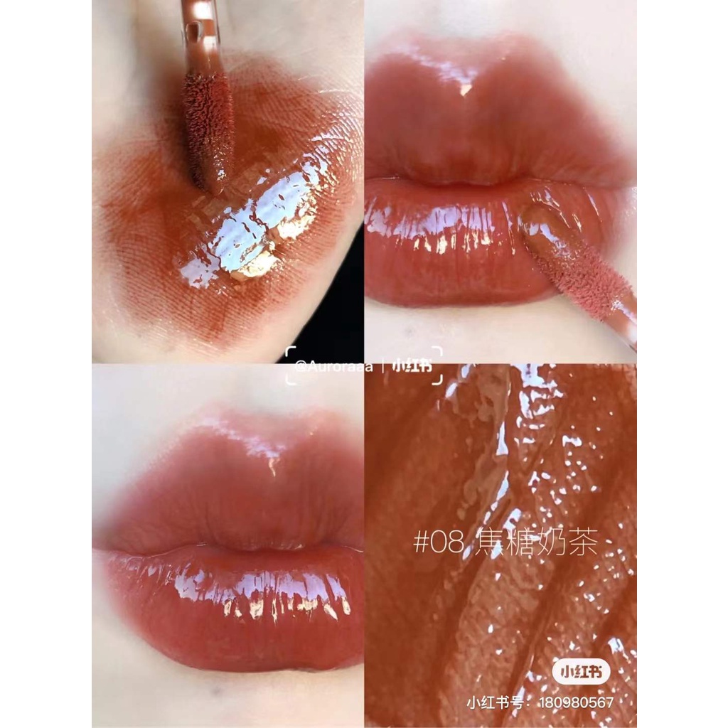 Joocyee Shell lip gloss Son môi mềm mịn sáng bóng không bết dính màu hồng nâu tự nhiên không thấm nước lâu trôi | WebRaoVat - webraovat.net.vn