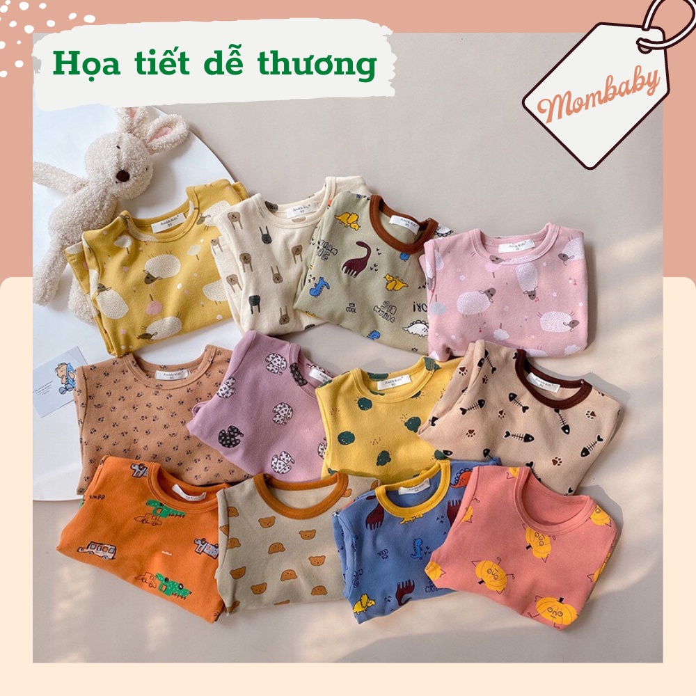 [Ambb-kids QC] BỘ DÀI COTTON HOẠ TIẾT THU ĐÔNG CHO BÉ TRAI, BÉ GÁI (Chính hãng Quảng châu)