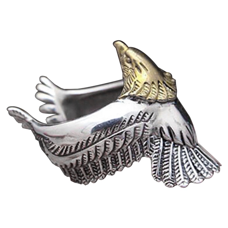 Nhẫn Hở Inox Hình Cánh Đại Bàng Phong Cách Vintage Thời Trang Cho Nam