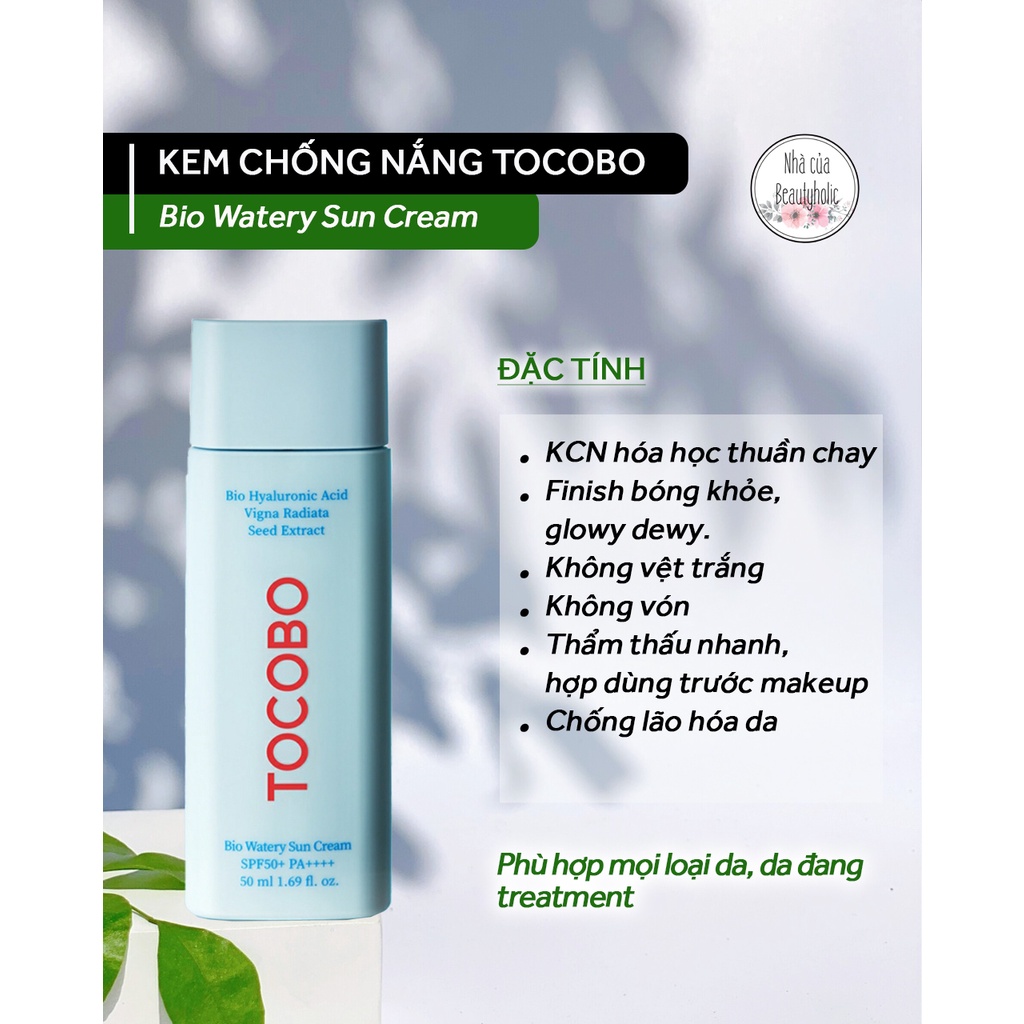 Kem chống nắng TOCOBO BIO WATERY SUN CREAM SPF50+ PA++++