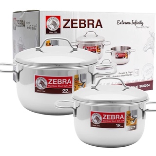 Bộ 2 nồi inox 304 Zebra Thái Lan Extreme Infinity 18cm+22cm, nhập khẩu Thái Lan, 180820