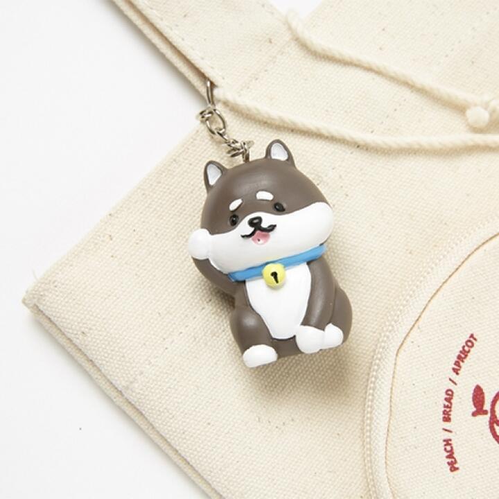 Móc Khóa ARTBOX Hàn Quốc Hình Chú Chó Shiba Màu Xám Dễ Thương