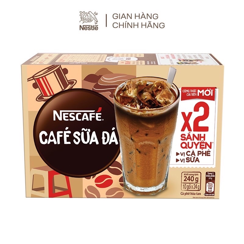 CÀ PHÊ SỮA ĐÁ 3 IN 1 NESCAFE - HỘP 200G