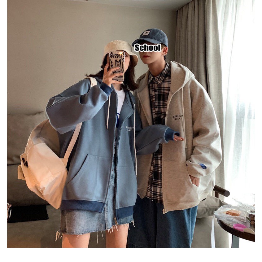 Áo khoác nam nữ form rộng ulzzang khoá kéo 3 màu có ảnh thật - Áo khoác unisex phong cách giá rẻ loại 1