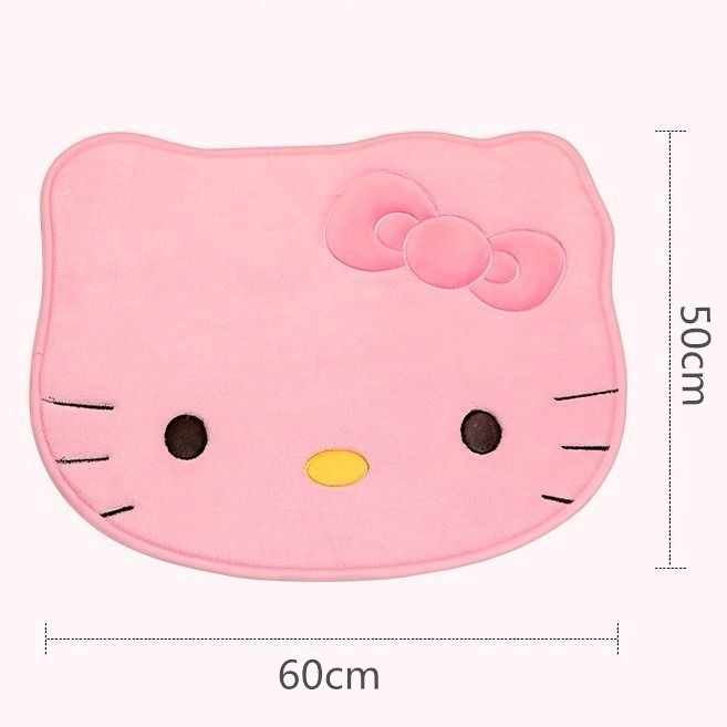 Thảm lót cửa chùi chân Mềm Chất Lượng Cao Chống Trượt Hình Hello Kitty