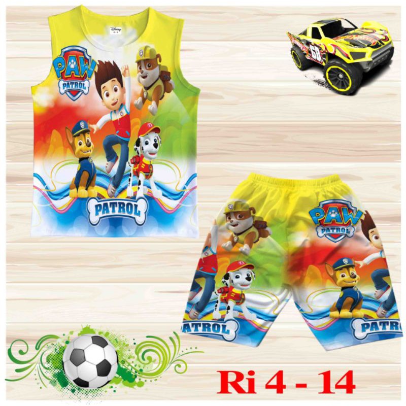 ĐỒ BỘ QUẦN ĐÙI ÁO THUN SÁT NÁCH MÙA HÈ MÁT MẺ CHO BÉ TRAI ĐỘI CHÓ CỨU HỘ PAW PATROL SIZE NHÍ ĐẠI CỒ