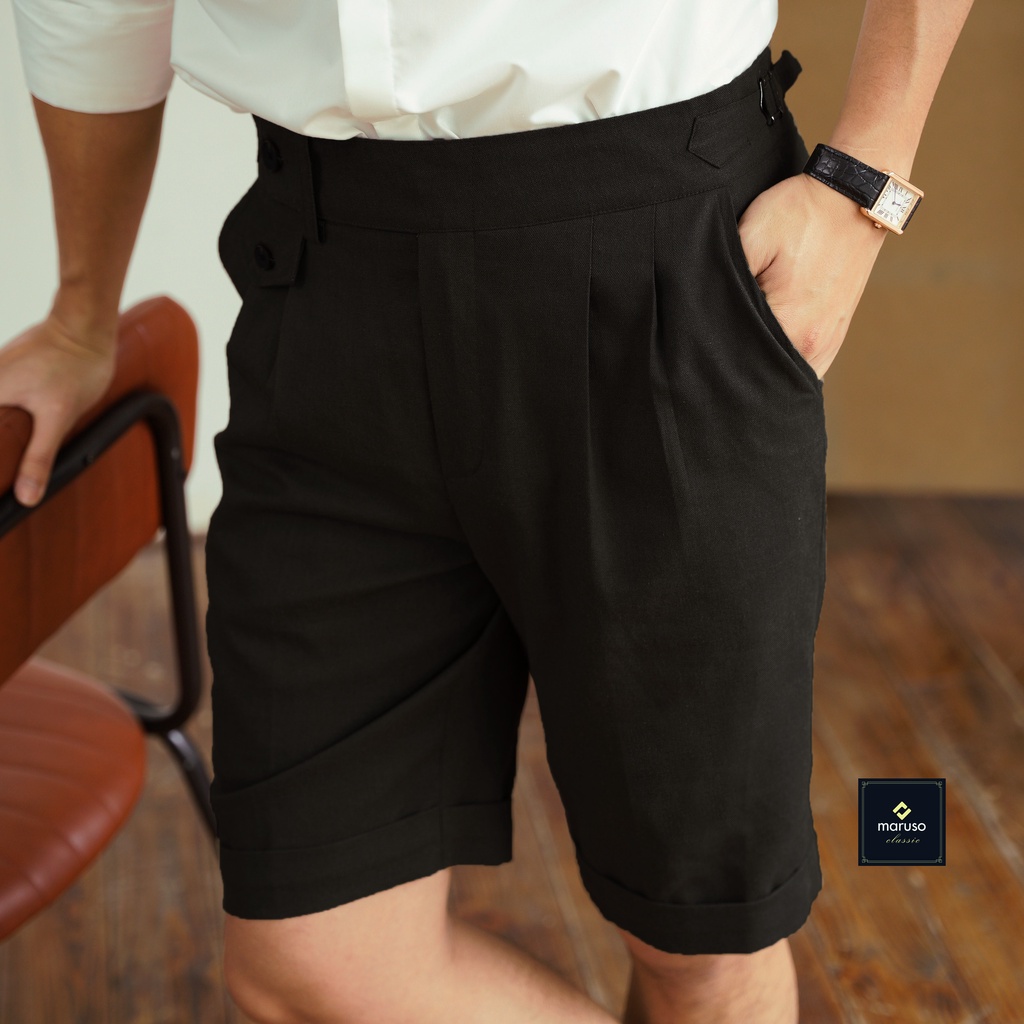 Quần short đũi nam chất ultra linen cạp sidetab co giãn mã LINEN01