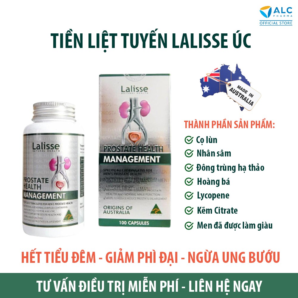 Tiền liệt tuyến Lalisse Úc hỗ trợ điều trị tiểu đêm tiểu buốt tiểu vội tiểu nhiều lần