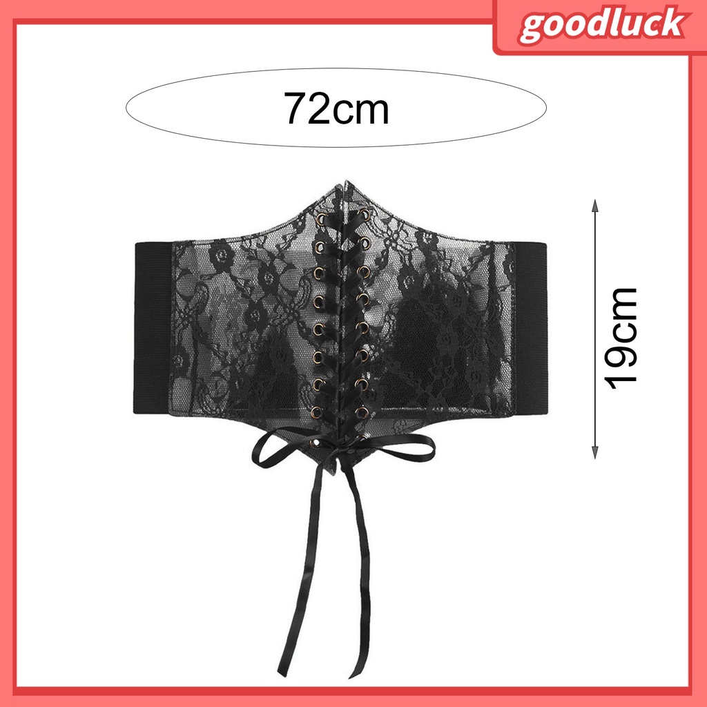 &lt; Golu &gt; Đai Nịt Bụng Phối Ren Xuyên Thấu Kiểm Soát Eo Thon Phong Cách Gothic