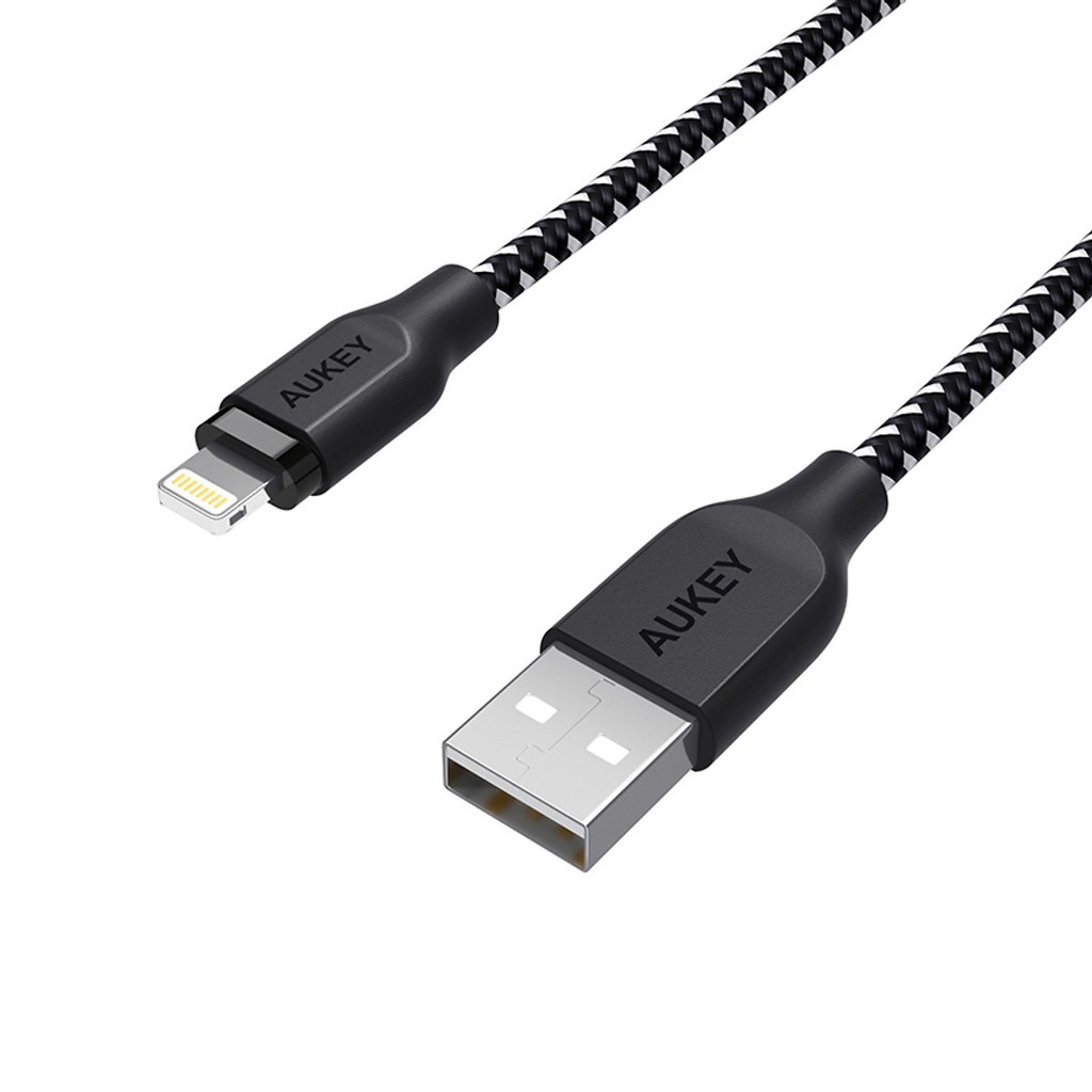 [Mã 159ELSALE hoàn 7% đơn 300K] [Freeship toàn quốc từ 50k] Cáp Sạc Aukey Nylon Lightning 1.2m MFi Certified - CB-AL1