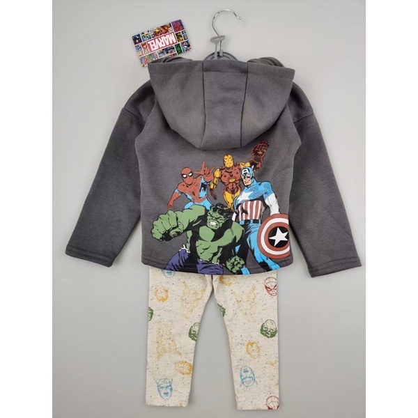 Bộ Nỉ Có Mũ Bé Trai Size 0-36m