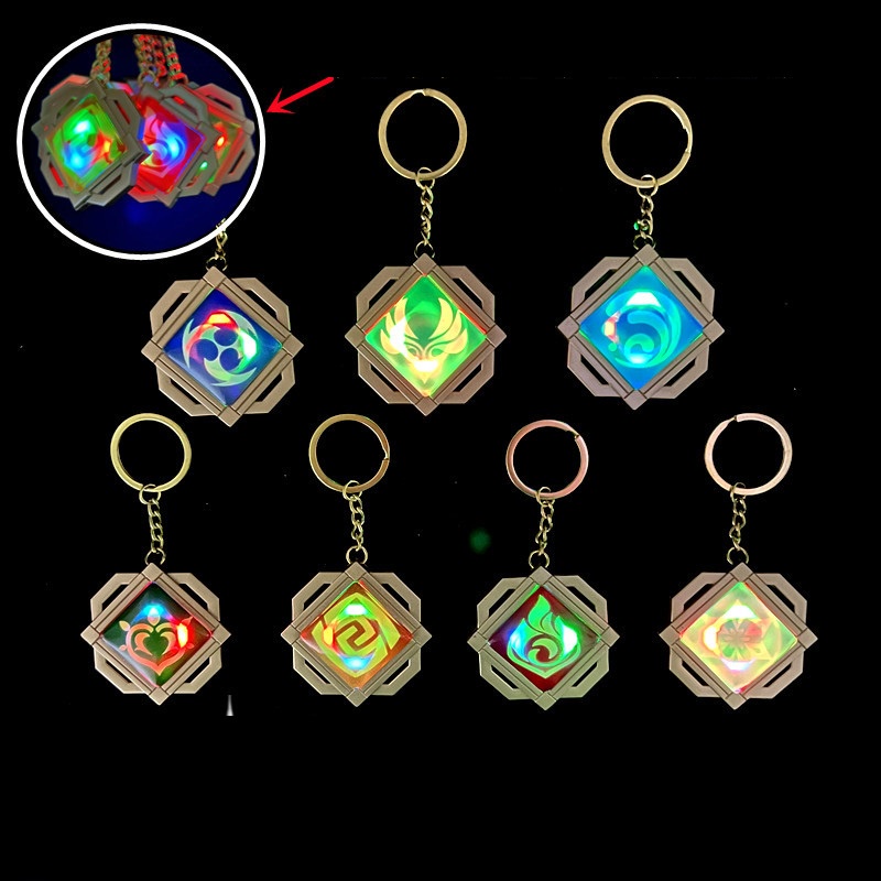 Mô hình móc khóa Vision có đèn led 7 loại nguyên tố