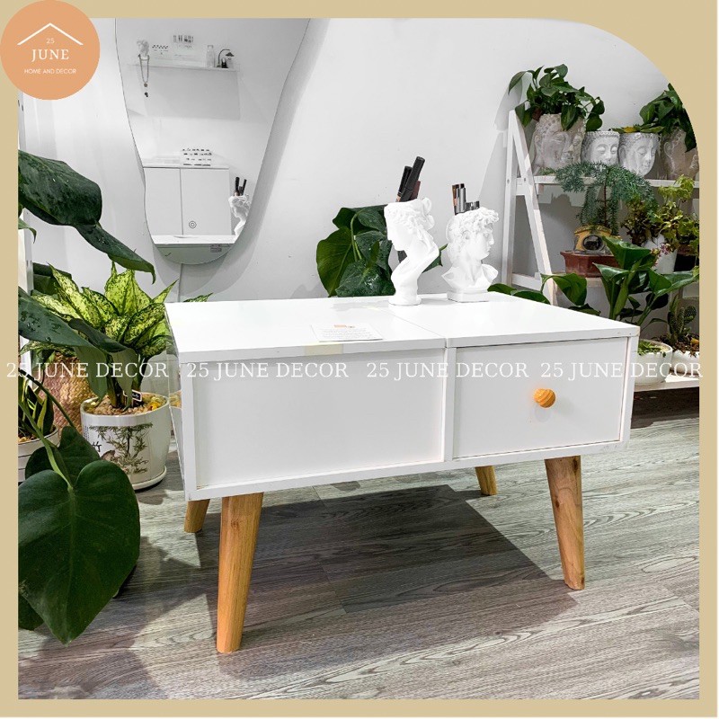 🌟MIỄN SHIP🌟 Bàn Trang Điểm Ngồi Bệt, Bàn Phấn Có Gương Gỗ MDF Cao Cấp Chịu Lực Cao - 25 June Decor | BigBuy360 - bigbuy360.vn