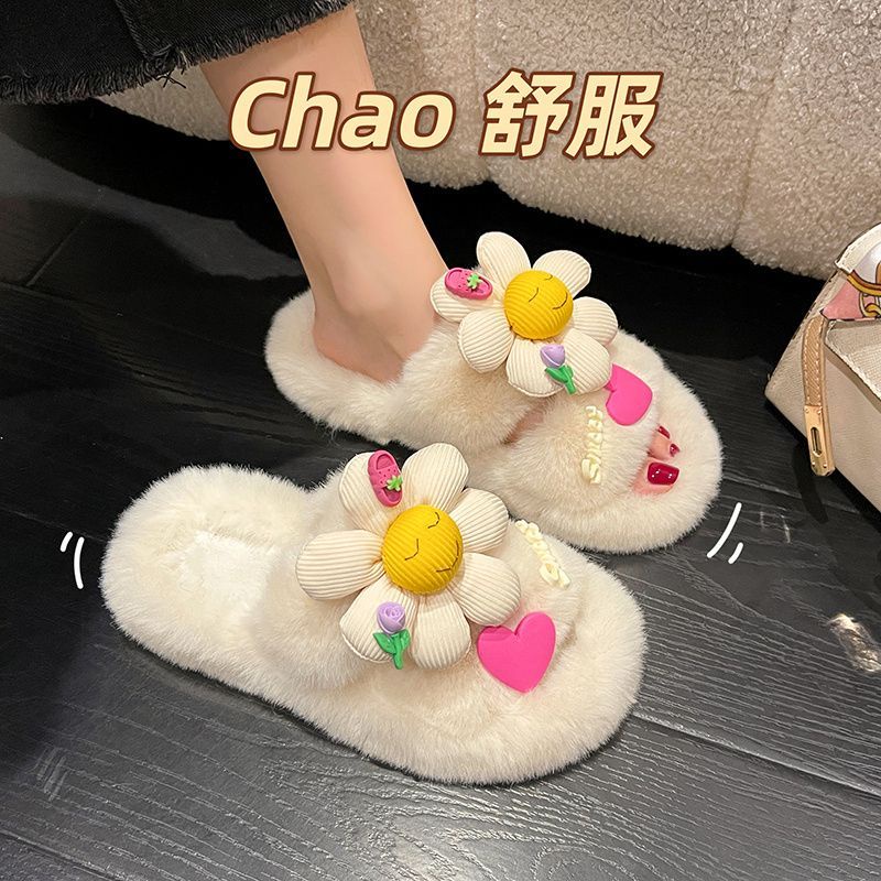 Dép Bông Đi Trong Nhà Chống Trượt Phong Cách Hàn Quốc Dễ Thương Cho Nữ