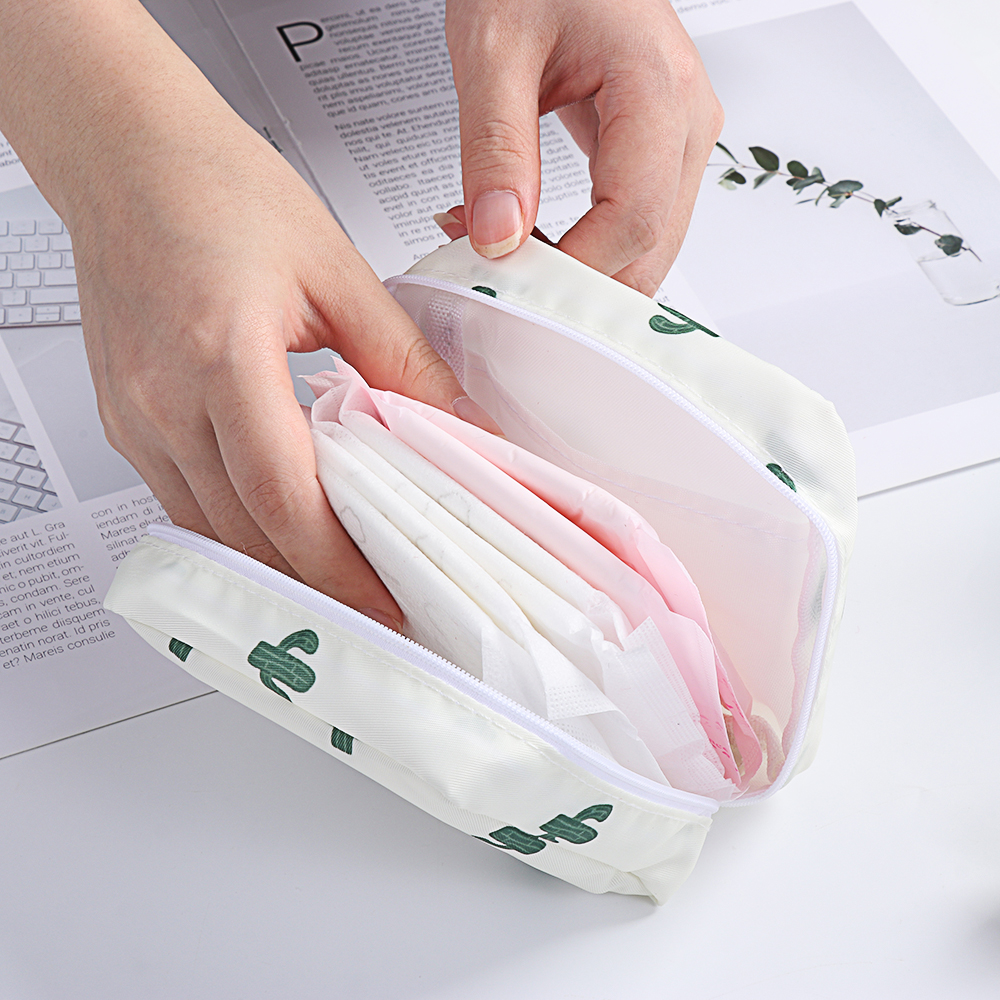 Túi Đựng Băng Vệ Sinh/Thẻ/Tiền Thiết Kế Xinh Xắn Tiện Dụng Cho Nữ