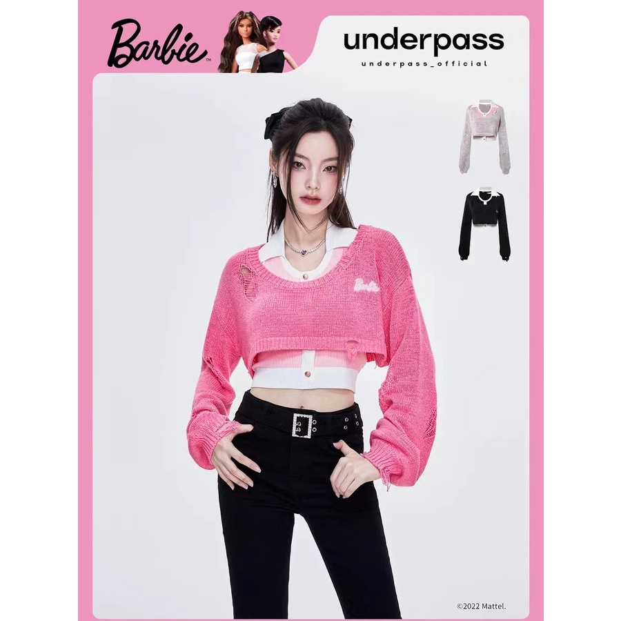 Áo Khoác Len Dệt Kim Hai Mảnh Dáng Ngắn Thời Trang