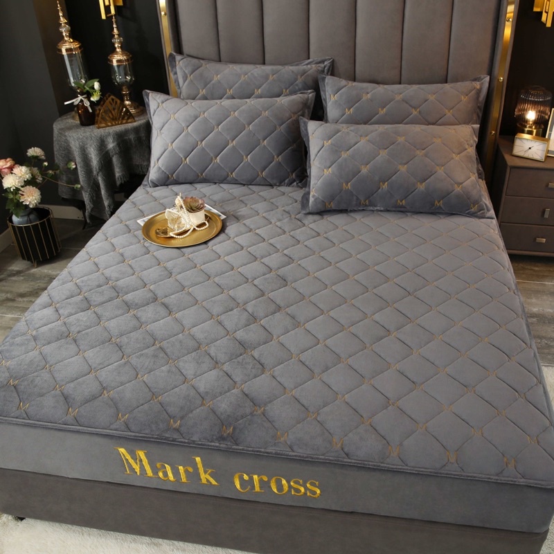 Ga gối nỉ nhung trần bông cao cấp dày dặn nhập khẩu ,Ga gối trải giường cao cấp ấm áp