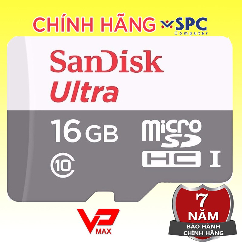 Thẻ nhớ Sandisk 16Gb class 10 - 80Mb bảo hành 5 năm