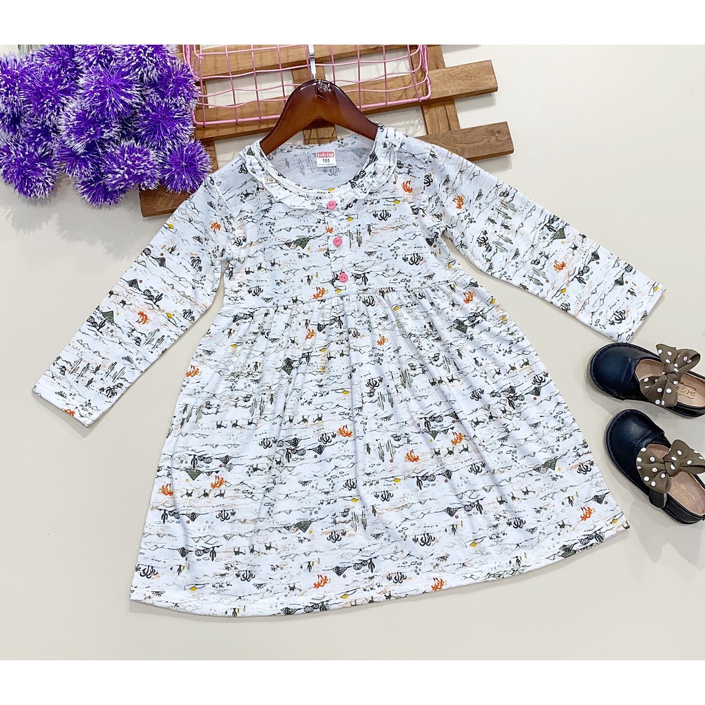 [THANH LÝ] Váy Đầm Thun Dài Tay BABY GAP XUẤT DƯ size đại cho bé gái 18 - 36kg