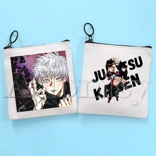 Anime Jujutsu Kaisen Gojo Satoru Yuji Canvas Ví Đựng Tiền Xu Bộ Sưu Tập Túi Vải Nhỏ Ví Dây Kéo Túi Chìa Khóa Tay
