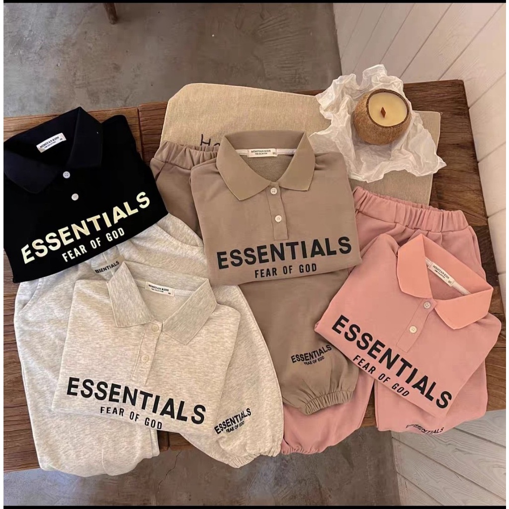 Quần áo thu đông bé trai, bé gái, bộ quần áo da cá Essen SN cổ dệt xịn xò cho bé Size 20-33kg