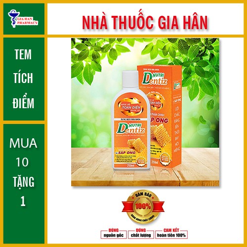 Nutridentiz dung dịch nha khoa giúp răng lợi chắc khỏe chai 250ml