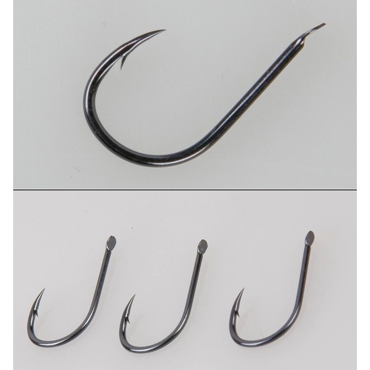 Bộ 500 Cái 0.1-500 Cái / Lốc 0.1-5# Móc Câu Cá Bằng Thép carbon Màu Đen Chất Lượng Cao