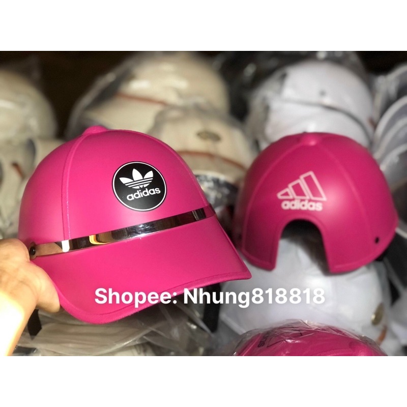 Nón bảo hiểm kết thể thao titan tem mèo thần tài tai mèo adidas mũ bảo hiểm đai inox có khoét sau tóc cho nữ chuẩn đẹp