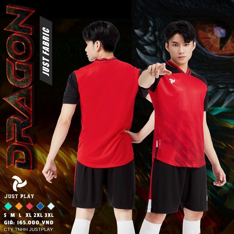 Đồ bóng đá nam không logo justplay dragon thoáng mát