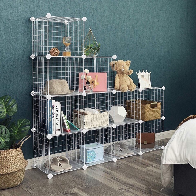 [RẺ NHẤT SHOPEE] KỆ TỦ GHÉP LƯỚI SẮT ĐA NĂNG GIÁ SIÊU RẺ - BÁN THEO TẤM SIZE 35x35cm. TẶNG KÈM CHỐT GẮN