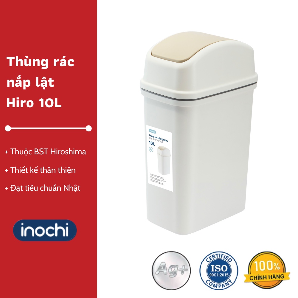 Thùng rác nhựa lật Hiro 10L - Thân thiện với môi trường, Thiết kế thông minh, Chất lượng Nhật Bản