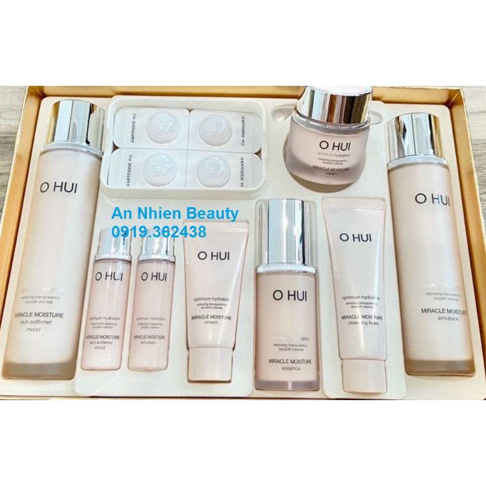 Set 9 món chăm sóc da dưỡng ẩm đặc biệt Ohui Miracle Moisture Special Set (Full) 430ml