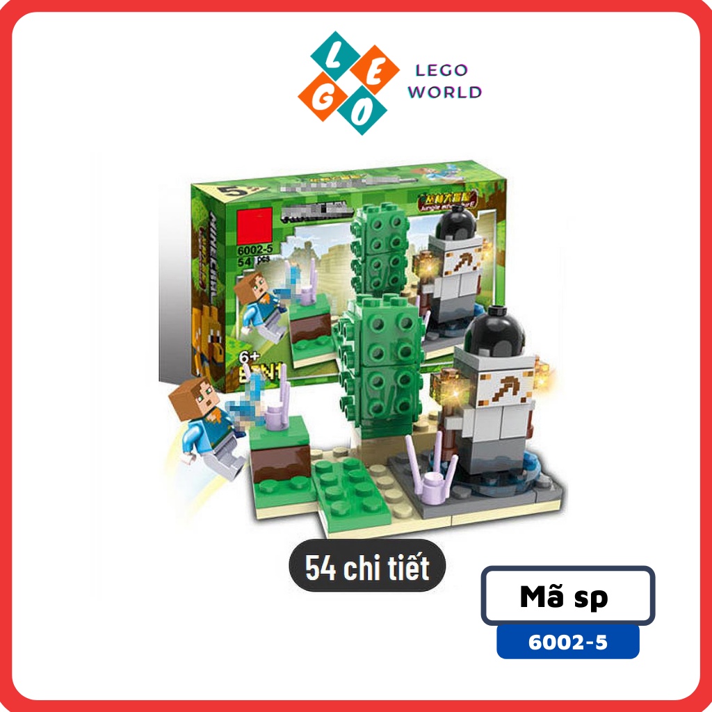 Lego Minecraft bộ đồ chơi lắp ráp thông minh Cuộc phiêu lưu trong rừng 6002