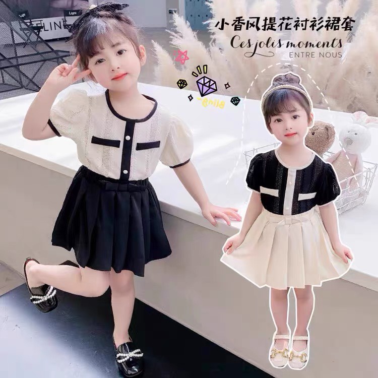 SET54 - Váy bé gái, set váy áo tiểu thư sang chảnh cho bé gái từ 8-18kg, richkid123