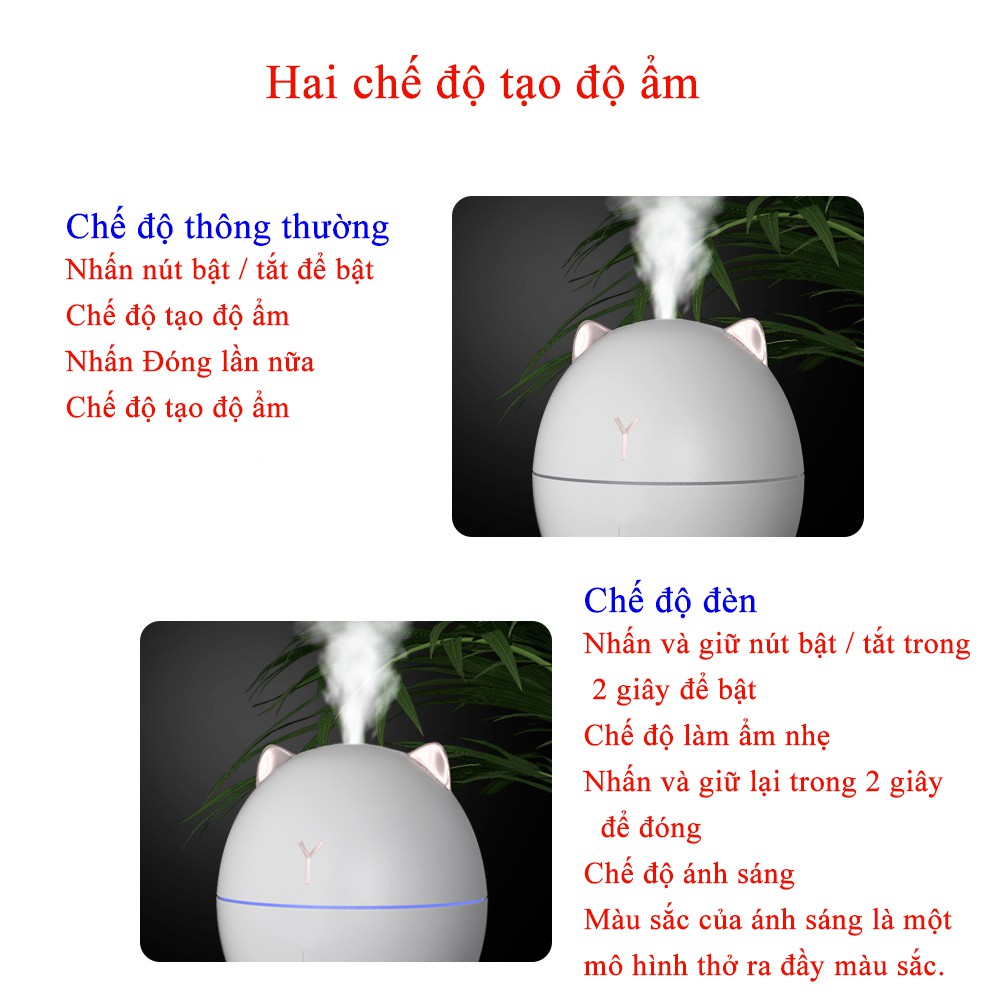 Máy phun sương xông hơi khuyếch tán tinh dầu nano mịn sương mù dày đặc - Máy tạo độ ẩm mèo Doodle