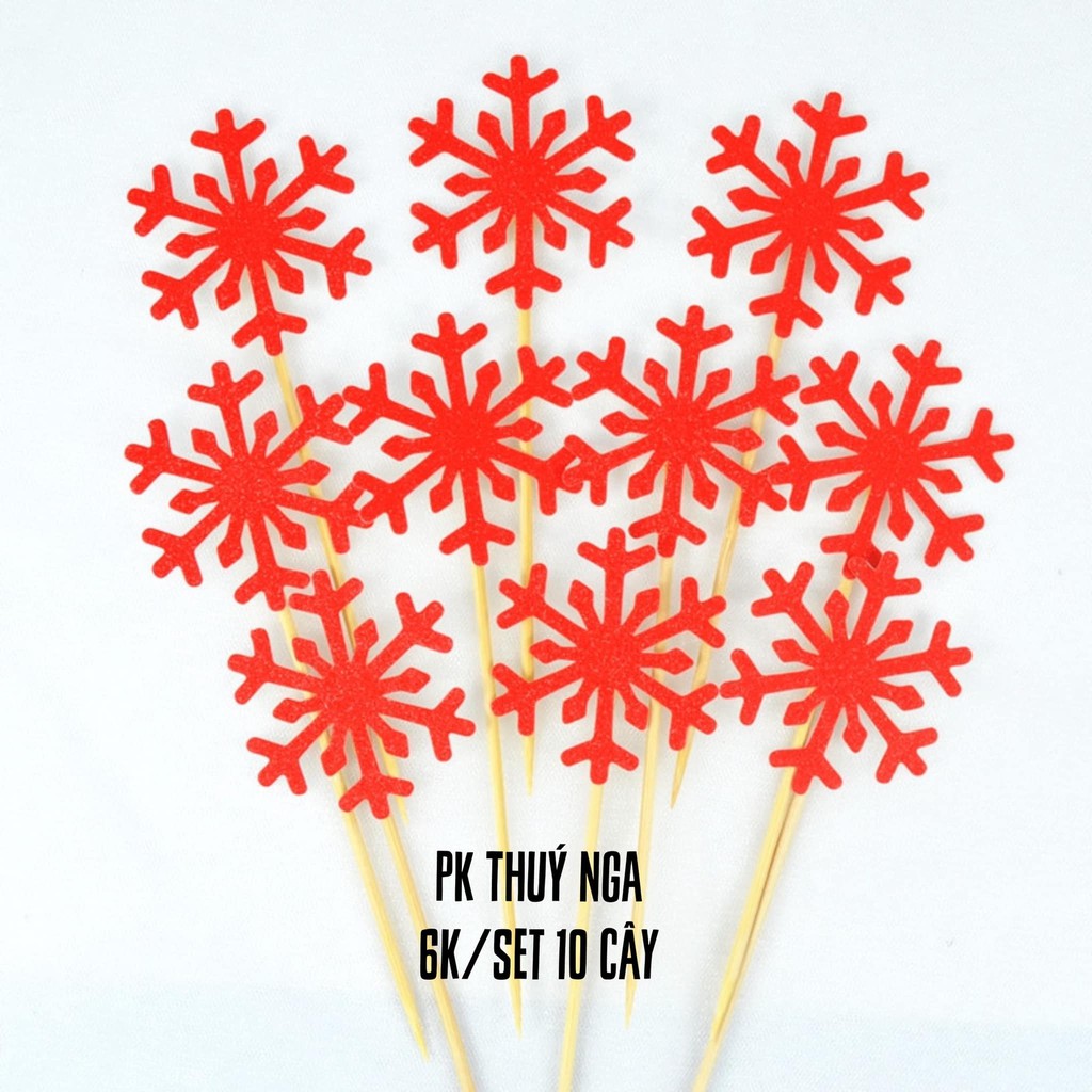 5 set 10 bông tuyết trang trí bánh kem