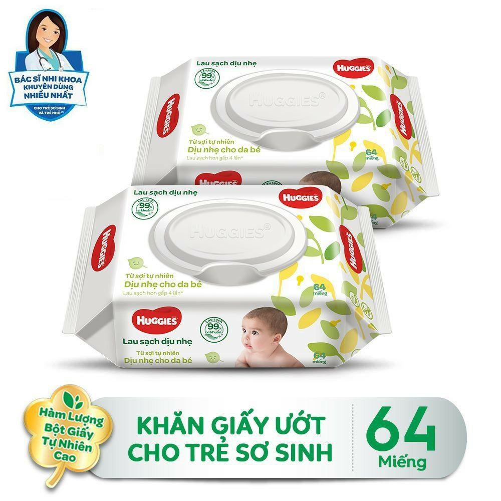 [Chính Hãng] Khăn ướt Huggies không mùi 64m